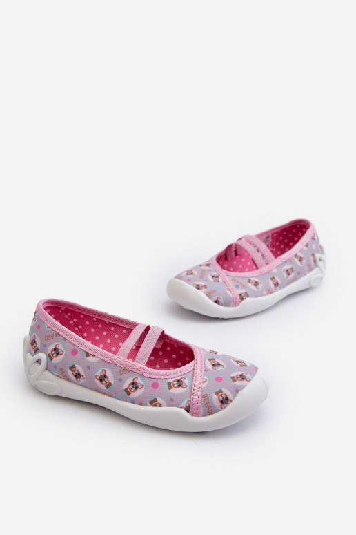 Slippers Ballerinas With Dog Befado 116Y325 Pink