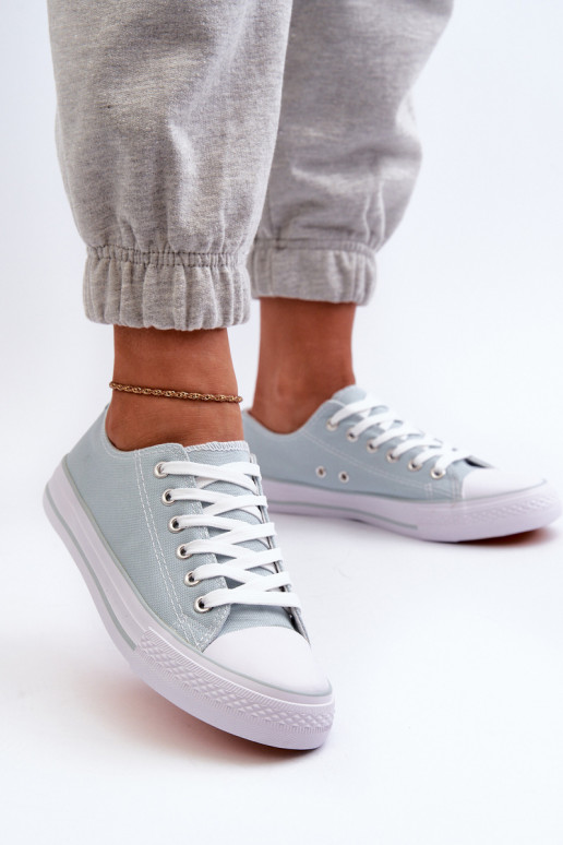 Women's Classic Low Canvas Mint Trainers Lennabella