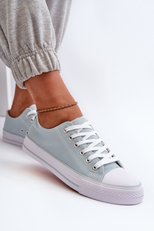 Women's Classic Low Canvas Mint Trainers Lennabella