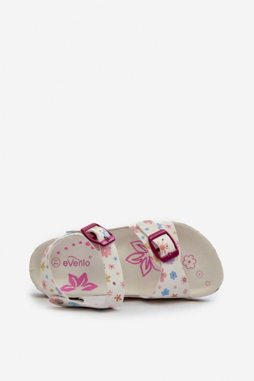 Children's Sandals with Flowers and Buckles White Memoria Children's Sandals with Flowers and Buckles White Memoria