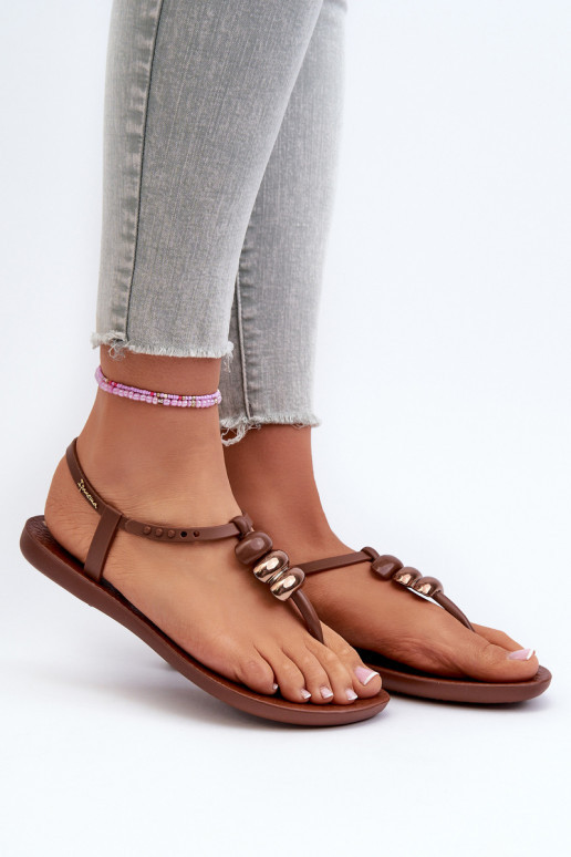 Damskie Płaskie Sandały Japonki 83507 Ipanema Class Blown Up Sandal Fem Brązowe