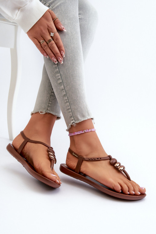 Damskie Płaskie Sandały Japonki 83507 Ipanema Class Blown Up Sandal Fem Brązowe