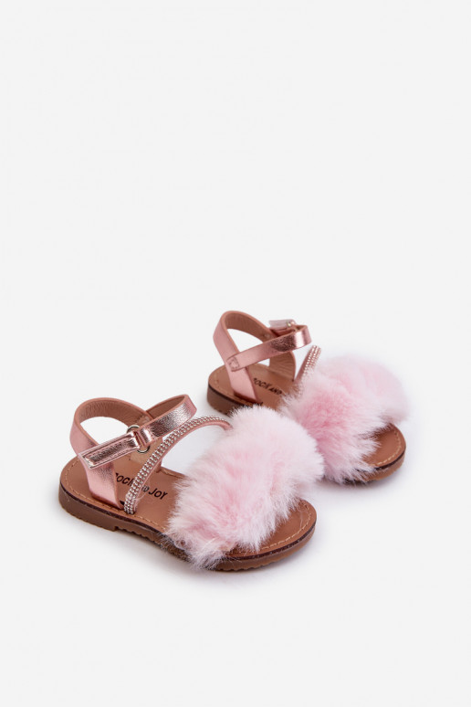 Pink Joratia Children's Patent Sandals with Bow on Velcro Pink Joratia Children's Patent Sandals with Bow on Velcro