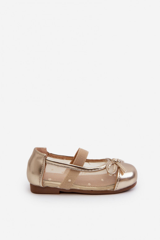 Kids' ballet flats with bow Gold Jellema Kids' ballet flats with bow Gold Jellema