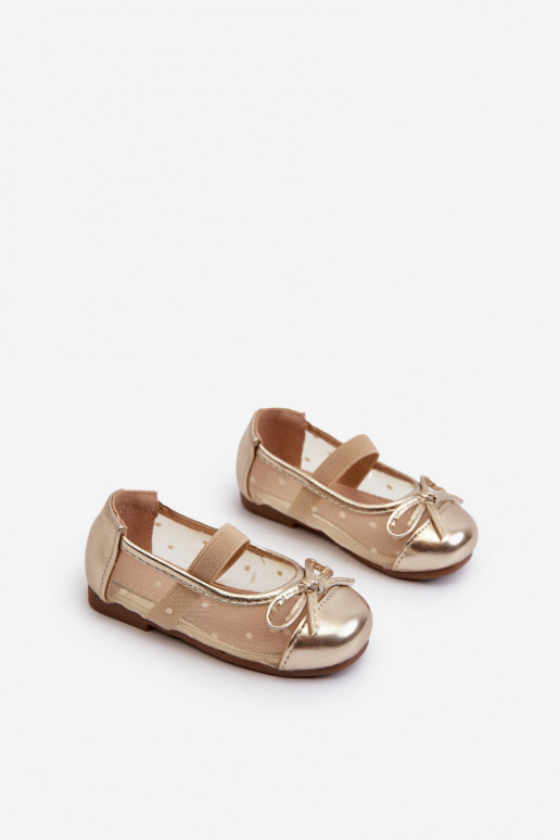 Kids' ballet flats with bow Gold Jellema Kids' ballet flats with bow Gold Jellema