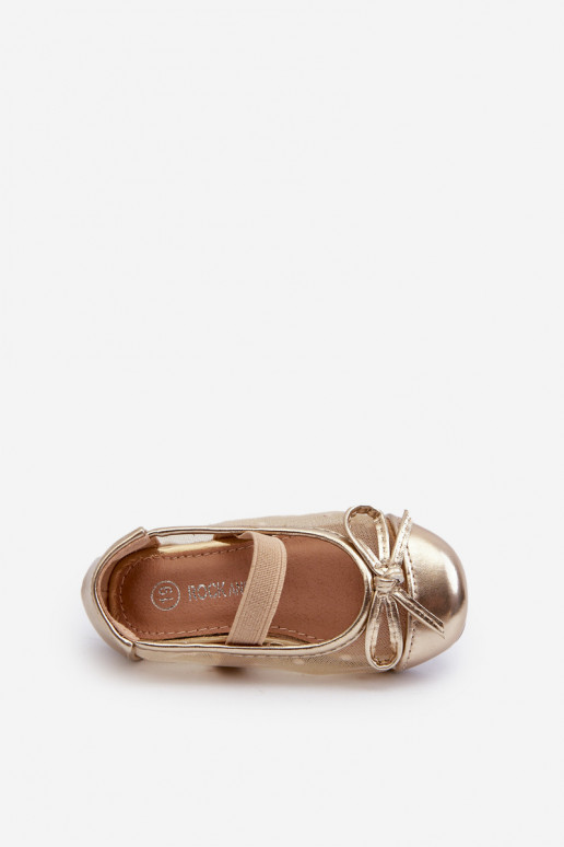 Kids' ballet flats with bow Gold Jellema Kids' ballet flats with bow Gold Jellema