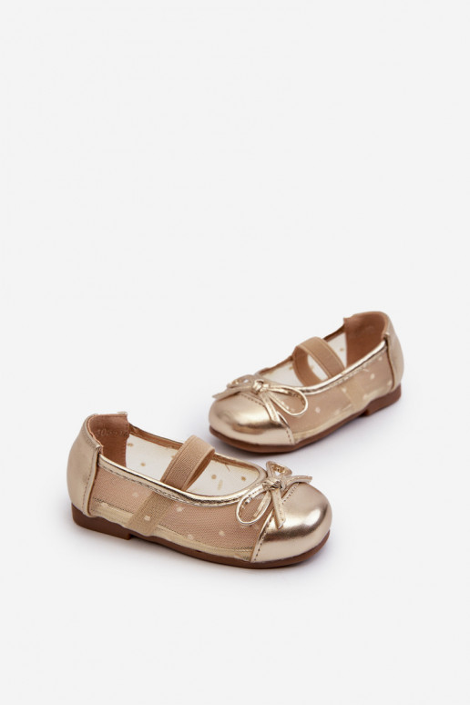 Kids' ballet flats with bow Gold Jellema Kids' ballet flats with bow Gold Jellema