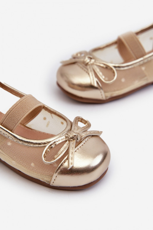 Kids' ballet flats with bow Gold Jellema Kids' ballet flats with bow Gold Jellema