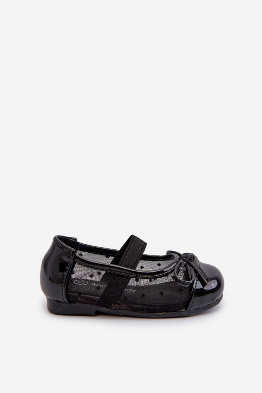 Black Children's Ballerina Flats With Bow Jellema