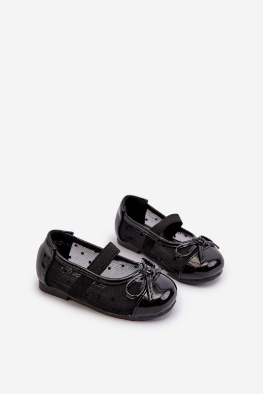 Black Children's Ballerina Flats With Bow Jellema