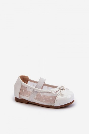 White Children's Ballerina Flats with Bow Jellema 2