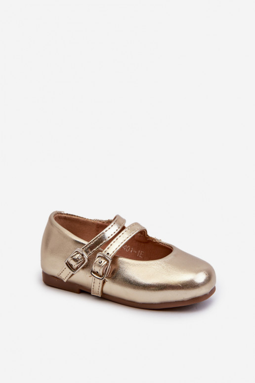 Children's Ballerina Flats with Gold Stripes Margenis