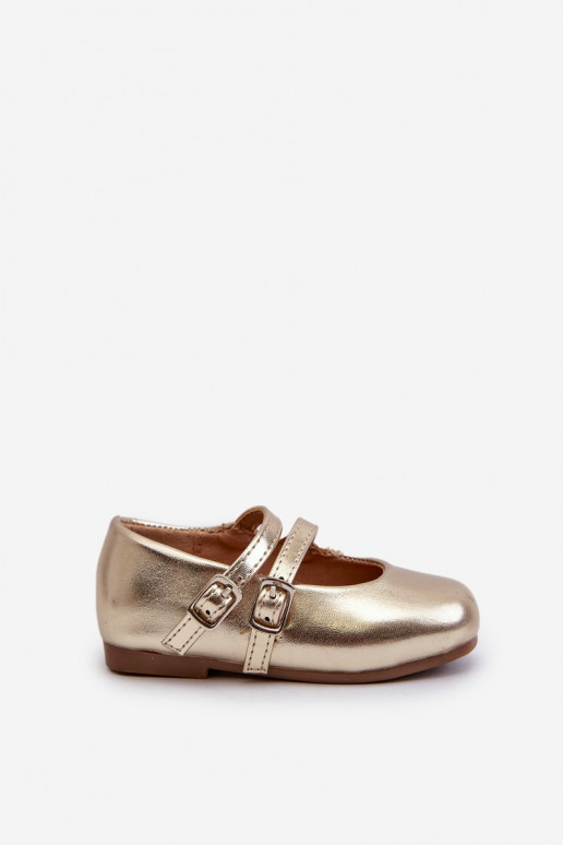 Children's Ballerina Flats with Gold Stripes Margenis