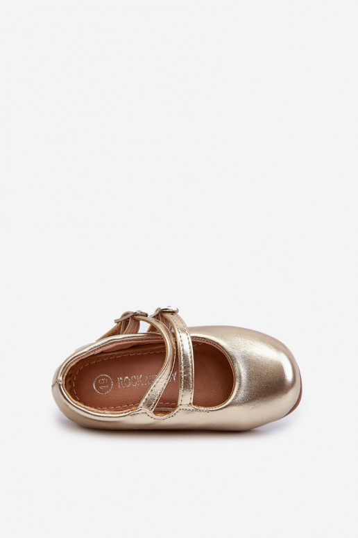 Children's Ballerina Flats with Gold Stripes Margenis