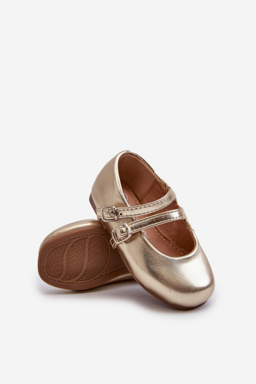 Children's Ballerina Flats with Gold Stripes Margenis