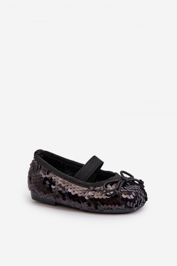 Children's Ballerina Flats Adorned with Sequins Black Weries 2