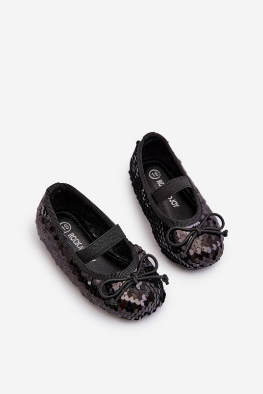 Children's Ballerina Flats Adorned with Sequins Black Weries Children's Ballerina Flats Adorned with Sequins Black Weries