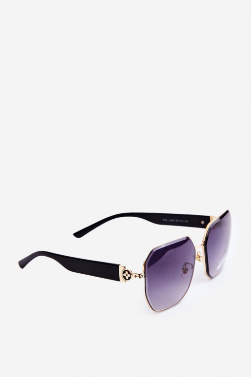 Damskie Okulary Przeciwsłoneczne UV400 Czarno-Złote