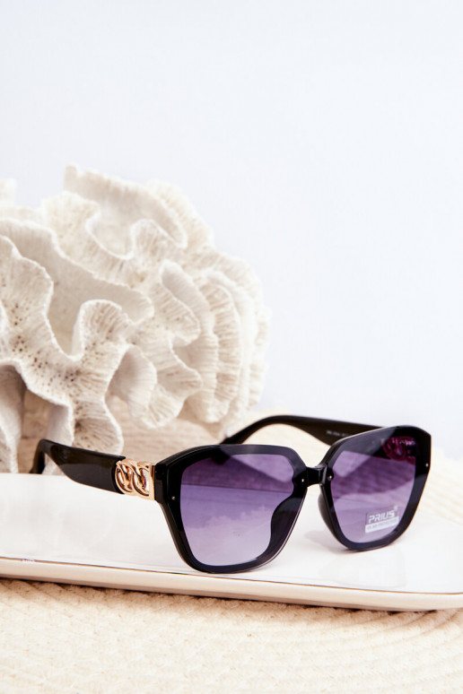 Women's Sunglasses With Gold Detail UV400 Black Women's Sunglasses With Gold Detail UV400 Black