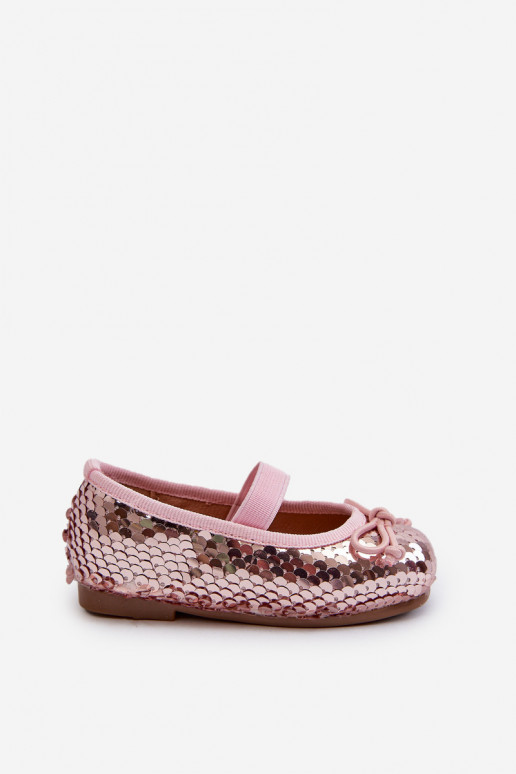 Kids' Ballerina Flats Adorned with Sequins Pink Weries Kids' Ballerina Flats Adorned with Sequins Pink Weries