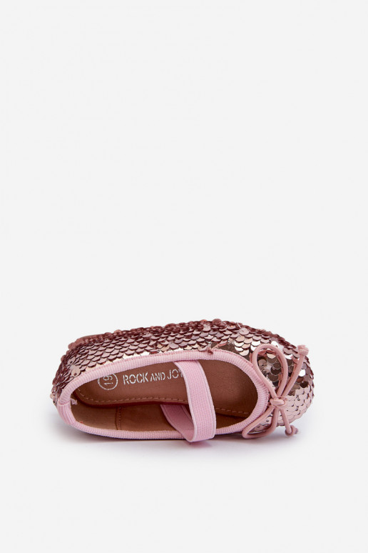 Kids' Ballerina Flats Adorned with Sequins Pink Weries Kids' Ballerina Flats Adorned with Sequins Pink Weries