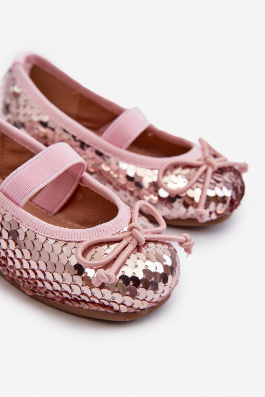 Kids' Ballerina Flats Adorned with Sequins Pink Weries Kids' Ballerina Flats Adorned with Sequins Pink Weries