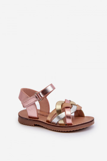 Children's Sandals with Velcro Fastening and Interwoven Straps in Multicolor Dianttha 2