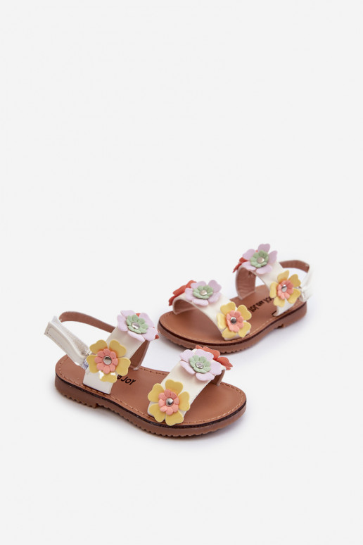 Children's Sandals Adorned with Flowers Multicolor Tinette