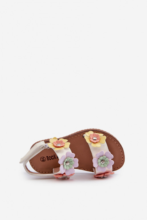 Children's Sandals Adorned with Flowers Multicolor Tinette