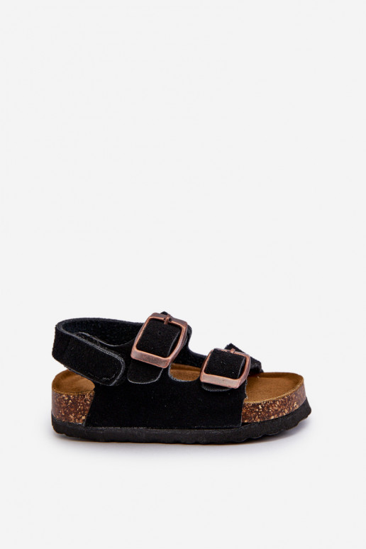 Children's Sandals with Cork Platform Velcro Fastening Black Rorria
