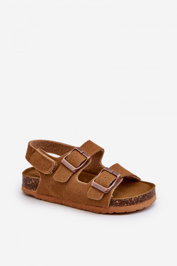 Children's Sandals on Cork Platform with Velcro Closure Camel Rorria 2