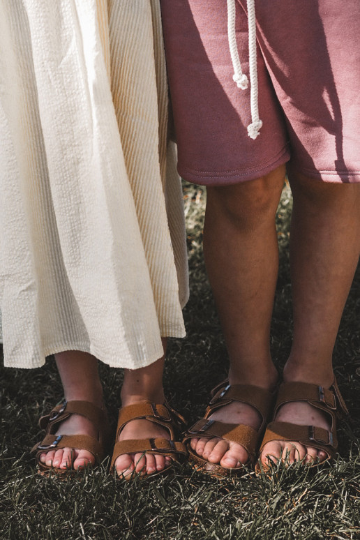 Children's Sandals on Cork Platform with Velcro Closure Camel Rorria