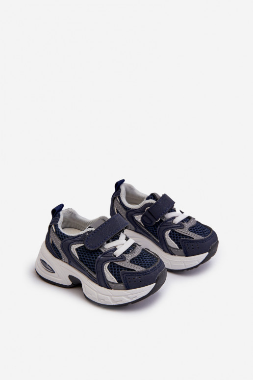 Dziecięce Buty Sportowe Sneakersy Na Rzep Granatowe Rulagia