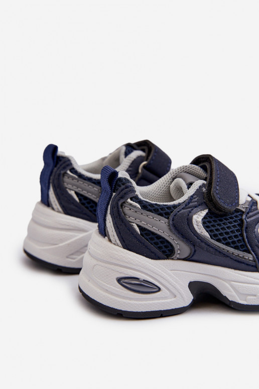 Dziecięce Buty Sportowe Sneakersy Na Rzep Granatowe Rulagia