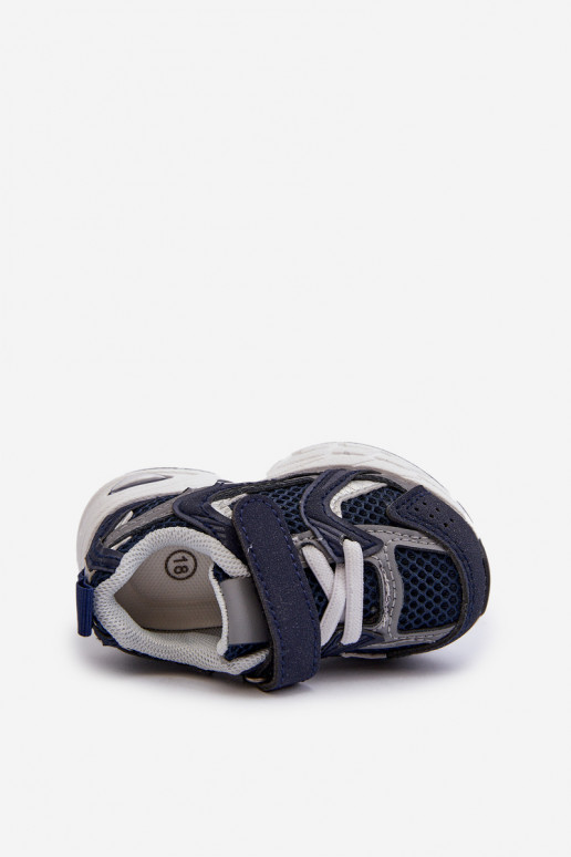 Dziecięce Buty Sportowe Sneakersy Na Rzep Granatowe Rulagia