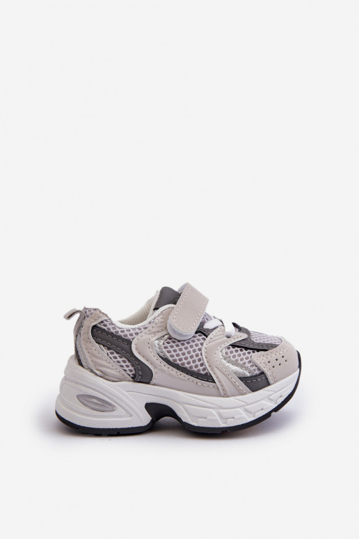 Dziecięce Buty Sportowe Sneakersy Na Rzep Szare Rulagia