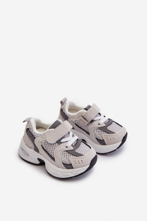 Dziecięce Buty Sportowe Sneakersy Na Rzep Szare Rulagia