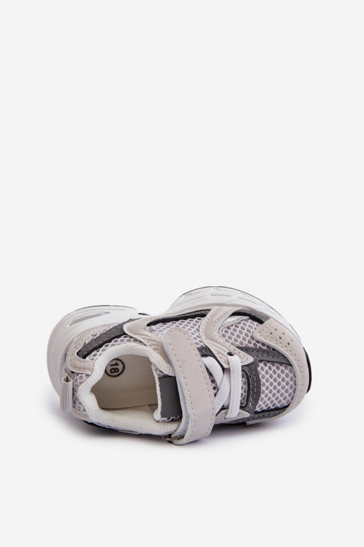 Dziecięce Buty Sportowe Sneakersy Na Rzep Szare Rulagia