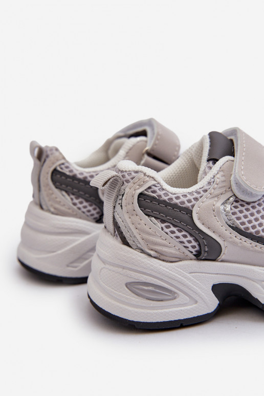 Dziecięce Buty Sportowe Sneakersy Na Rzep Szare Rulagia