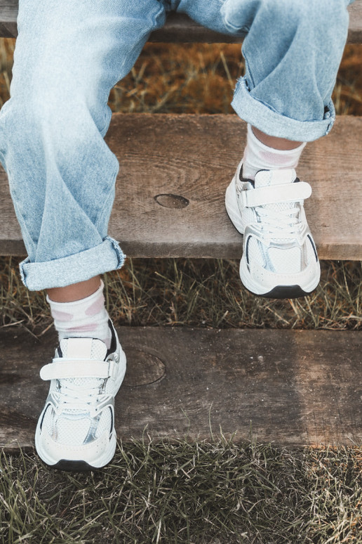Children's Sports Sneakers with Velcro White-Black Ephona Children's Sports Sneakers with Velcro White-Black Ephona