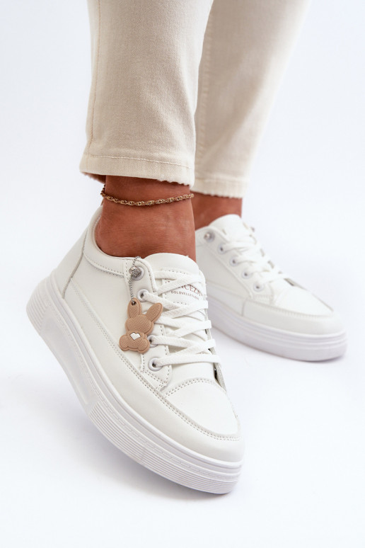 Sneakers Women's Sports Shoes On Platform With Decoration White VINCEZA 13613 Sneakers Women's Sports Shoes On Platform With Decoration White VINCEZA 13613
