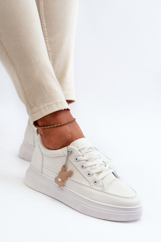 Sneakers Women's Sports Shoes On Platform With Decoration White VINCEZA 13613 Sneakers Women's Sports Shoes On Platform With Decoration White VINCEZA 13613