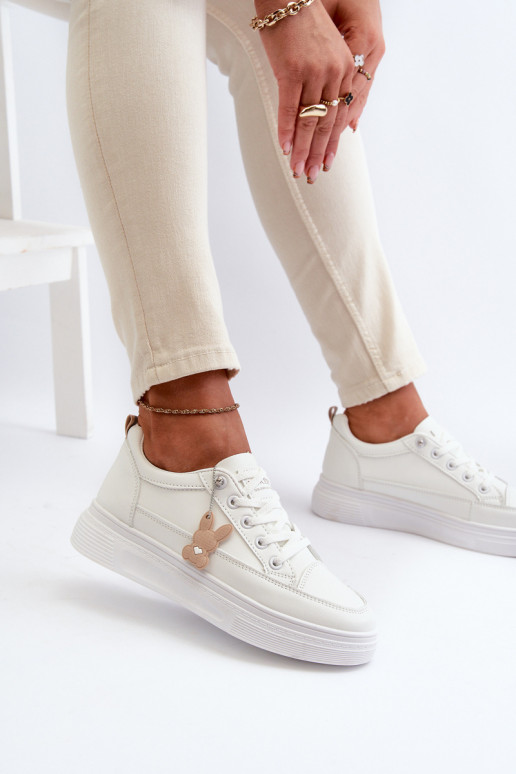 Sneakers Women's Sports Shoes On Platform With Decoration White VINCEZA 13613 Sneakers Women's Sports Shoes On Platform With Decoration White VINCEZA 13613