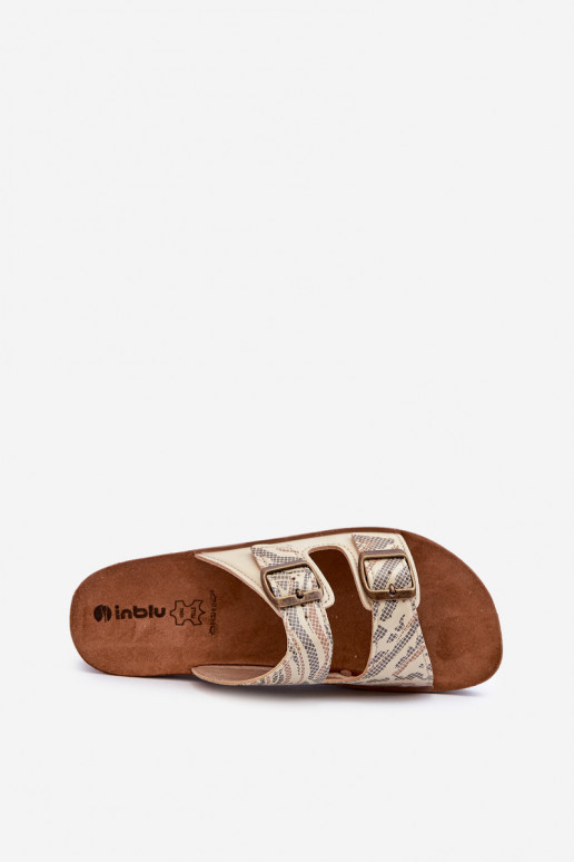 Comfortable Women's Flip-Flops with Buckles Inblu CP000045 Gold