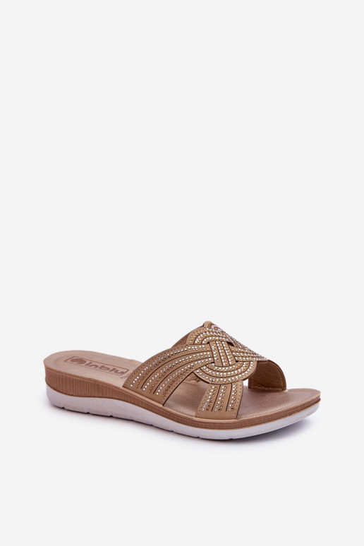 Comfortable women's flip-flops with zircons Inblu BV000037 beige Comfortable women's flip-flops with zircons Inblu BV000037 beige
