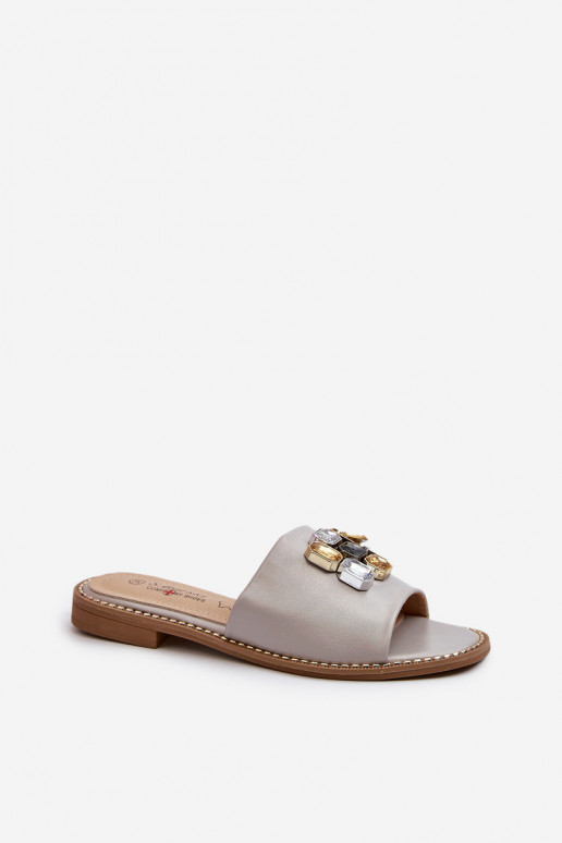 Women's Sandals With Decorations S.Barski KV27-031 Beige