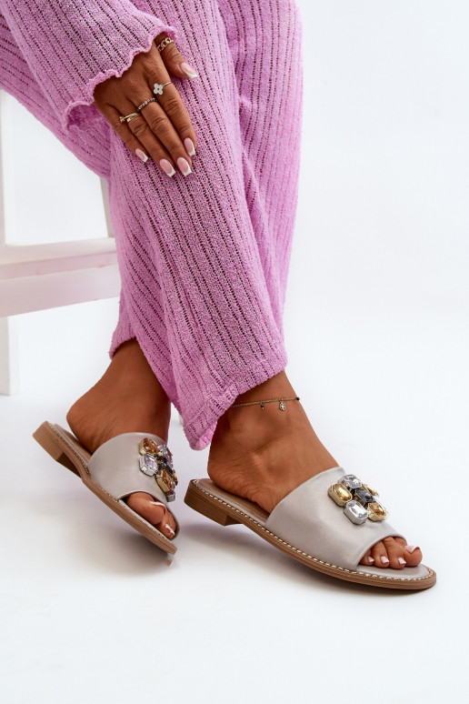 Women's Sandals With Decorations S.Barski KV27-031 Beige