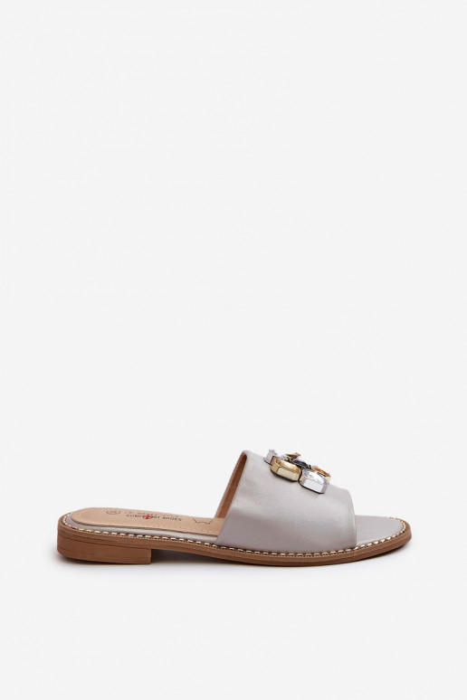 Women's Sandals With Decorations S.Barski KV27-031 Beige