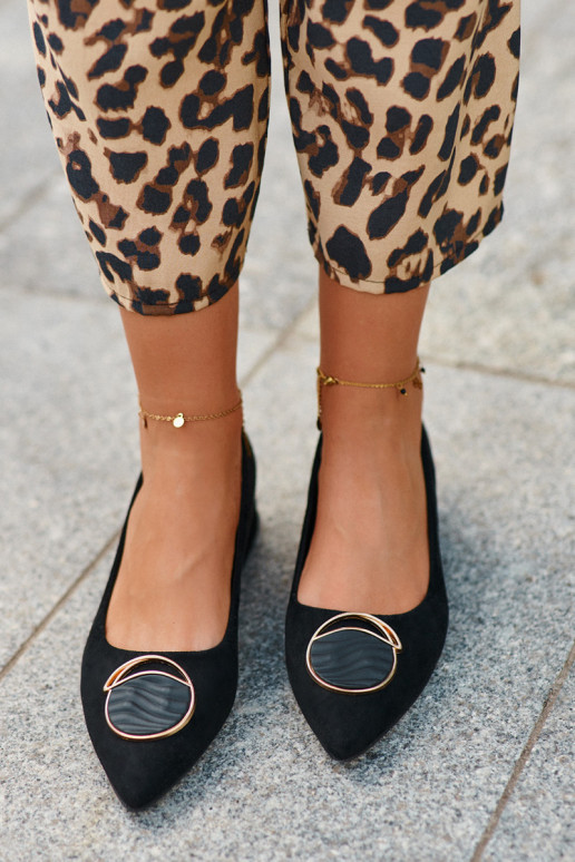 Low-Heeled Court Shoes Made of Eco Suede S.Barski KV27-037 Black Low-Heeled Court Shoes Made of Eco Suede S.Barski KV27-037 Black