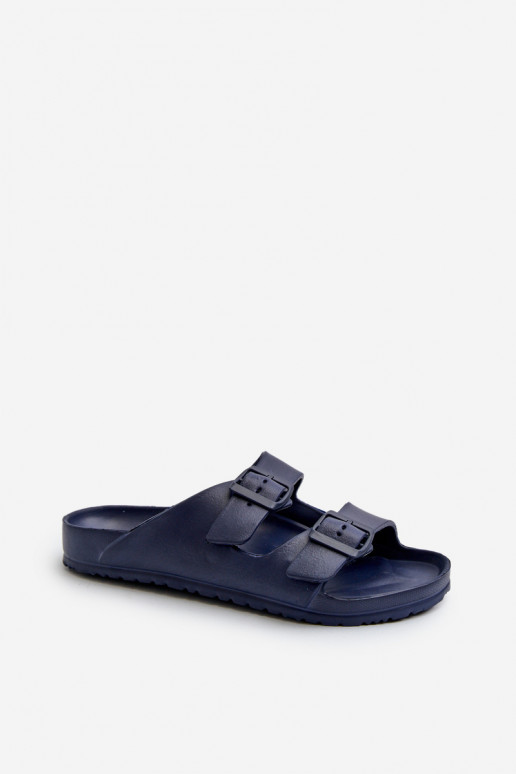 Men's Lightweight Foam Sandals with Buckles Navy Avatara Men's Lightweight Foam Sandals with Buckles Navy Avatara